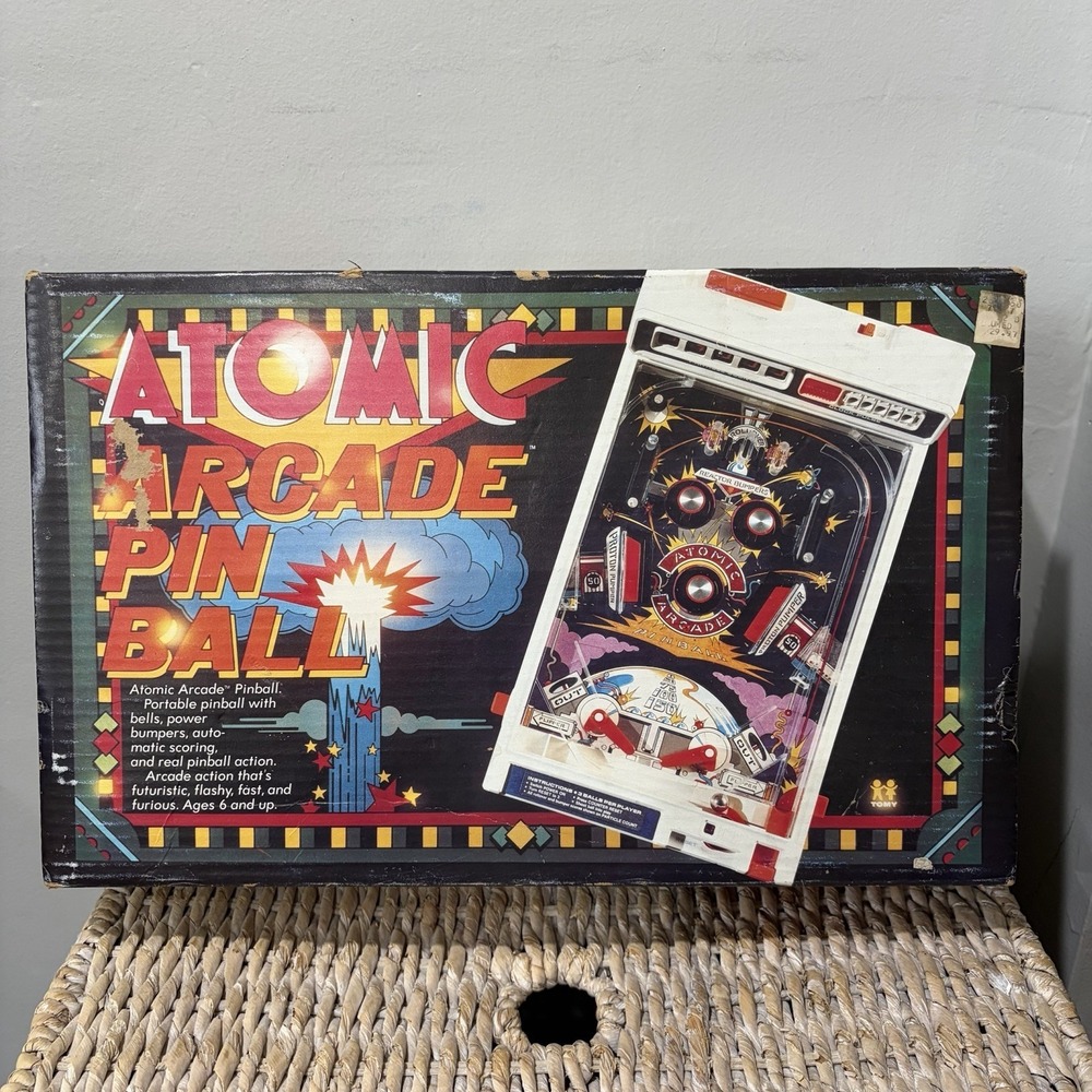 Vintage 1979 TOMY Atomic Arcade Tabletop Pinball Machine FOR PARTS/Repair